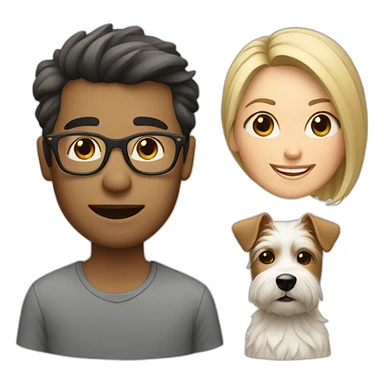 Man with glasses anda woman with a westie dog girl sticker