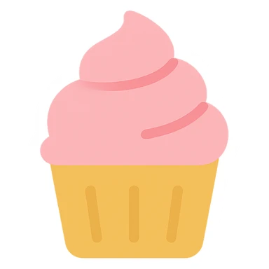 cupcake with pink icing icon sticker