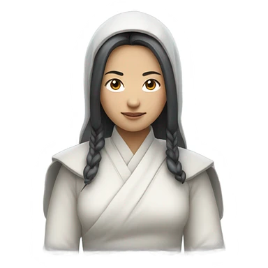 动漫美女，有着淡蓝色的单马尾头发，表情高冷 sticker