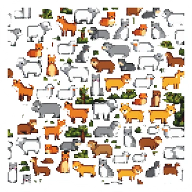 group of animals sticker