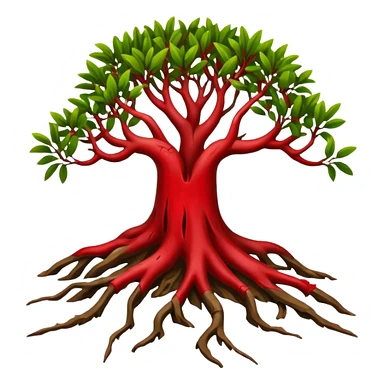 degraded or removed red mangrove and remnoved or cut roots sticker