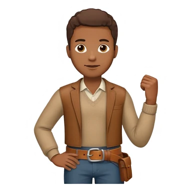 Black man with a belt folded in his hand sticker