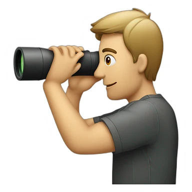 a man holding and looking through binoculars sticker