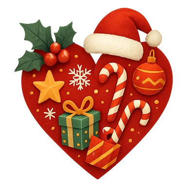 heart with Christmas theme,, remove background sticker