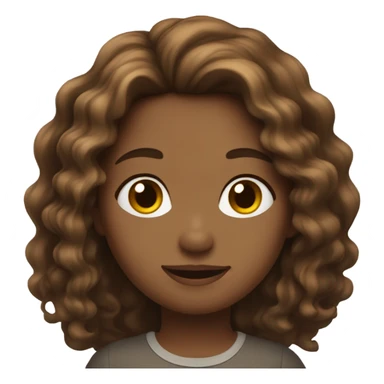 Brown wavy hair pretty girl   sticker