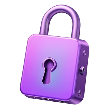 Holographic purple lock sticker
