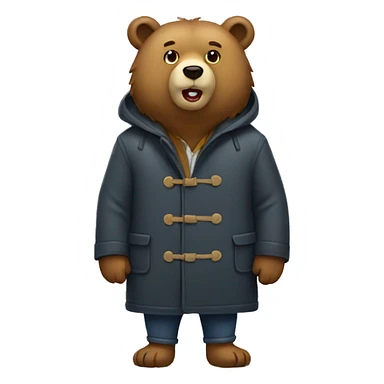Bear wearing coat sticker