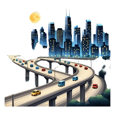 ciudad  y con carretera sticker