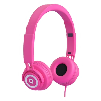 pink headphones 3d emoji style sticker