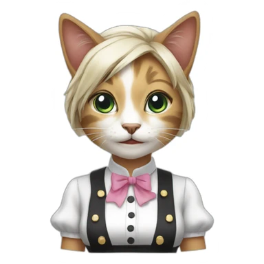 Cat maid sticker