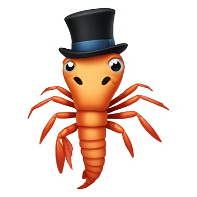 Shrimp in top hat sticker