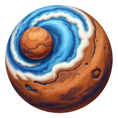 planet mars bu in blue color sticker