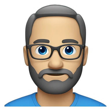 Hombre rubio con lentes azules, barba blanca sticker