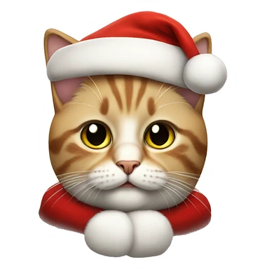 cat dressed as santa claus sticker