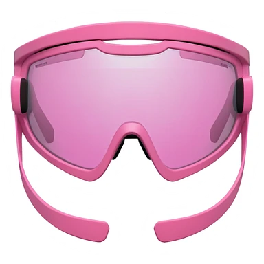 sporty pink shield visor sunglasses with thick textured frame, rugged surface pattern, massive build, one-piece lens sticker