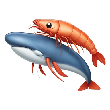 Shrimp and whale  sticker