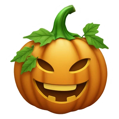 Pumpkin with leaves sticker