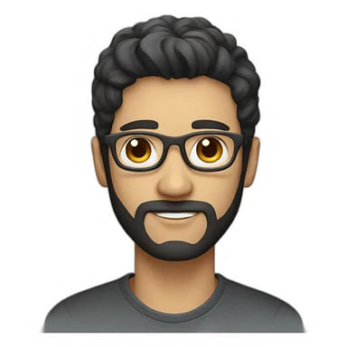 Dark haired male AI designer sticker