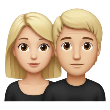couple male blonde hair female dark brown hair sticker