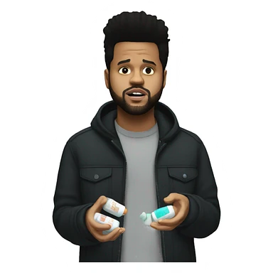 The Weeknd taking pills sticker