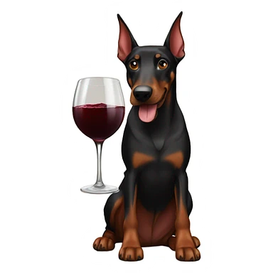 Red wine and doberman sticker
