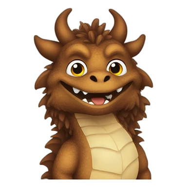 Brown fluffy dragon sticker