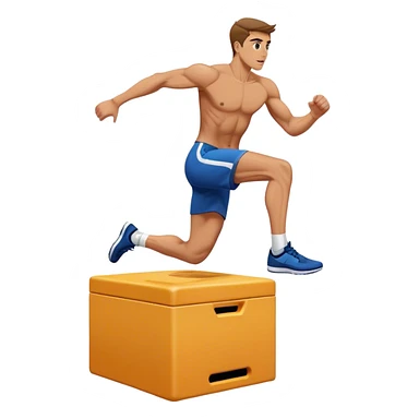 man jump onto plyo-box side-view sticker