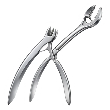 Forceps with a tooth  sticker
