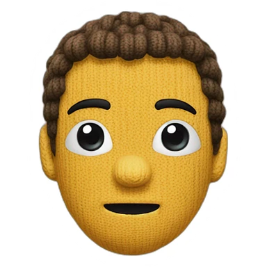 A knitted character sticker