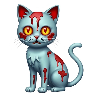 bloody zombie cat full body sticker