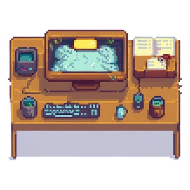 Sleepy desktop with computer zzz
 sticker