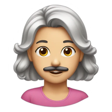 Girl mustache sticker