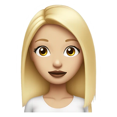 blonde girl, very long eye lashes, pink lips sticker