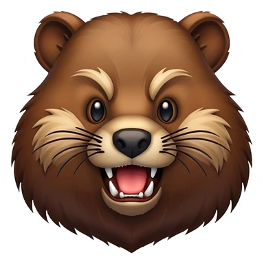 brutal beaver with a black beard sticker