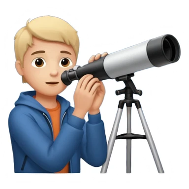person stargazing with a telescope sticker