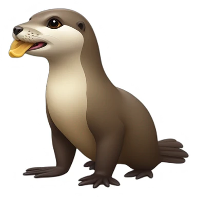 loutre qui embrasse une poule sticker