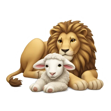 lion and lamb laying down sticker