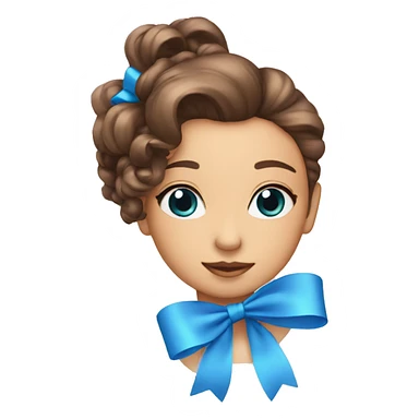 Blue coquette bow sticker