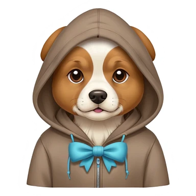 Dog in hoodie with a bow in the head sticker
