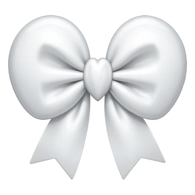 white heart with white bow sticker
