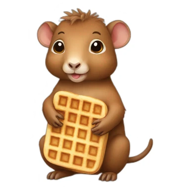 baby capibara with waffle sticker