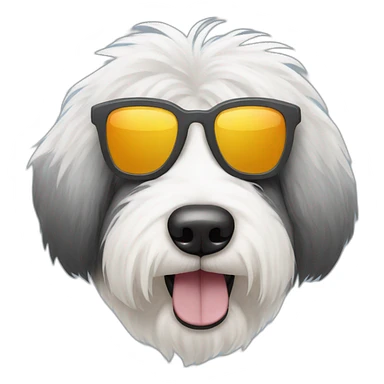 old english sheepdog with sunglasses sticker