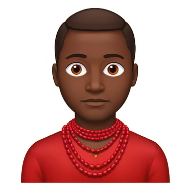 dark man with red necklaced sticker