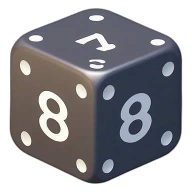 six-sided die isometric view sticker