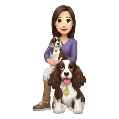 Springer spaniel with owner mom and dad sticker