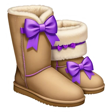 Uggs with purple bows  sticker