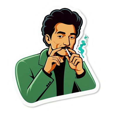 Person smoking a joint sticker