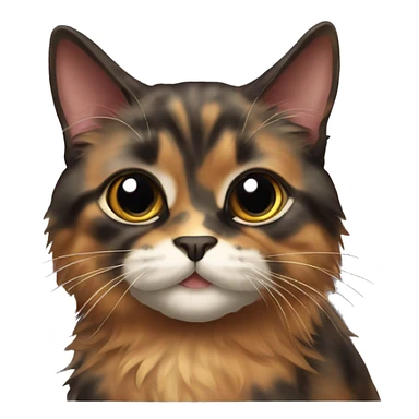 Tortie colored long hair cat sticker
