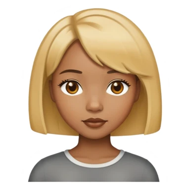 Honey blonde black girl with bob haircut sticker