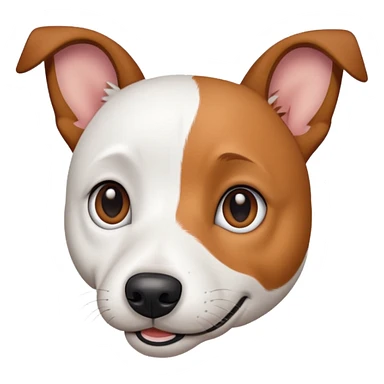 a fully white jack russell the size of a kelpie with light brown ears and a light brown patch on one eye sticker